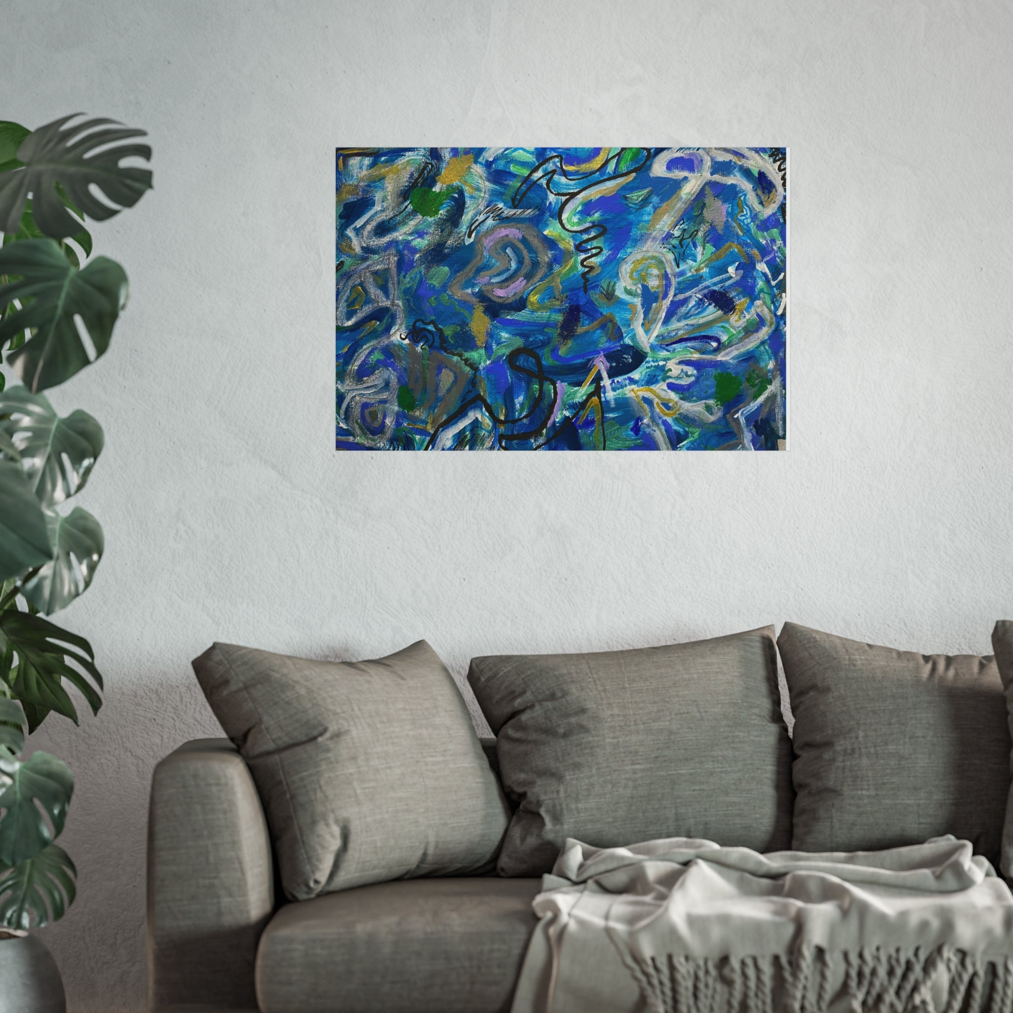 Abstract Blue Fine Art Posters, Wall Decor, Home Art Prints, Modern Living Room Decor, Unique Artwork for Gift Giving