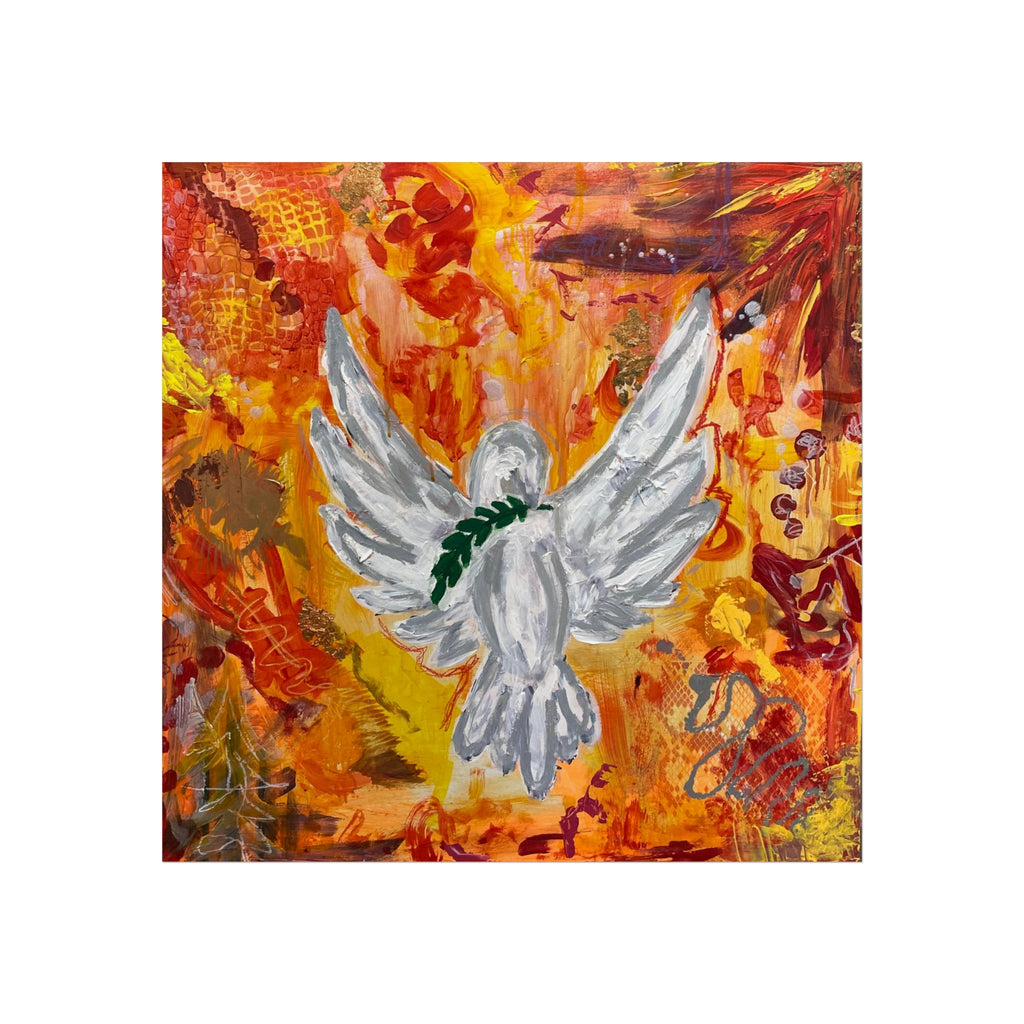 Inspirational Fine Art Poster - Peaceful Dove Artwork for Home Decor, Modern Wall Art, Gift for Her, Motivational Decor, Living Room