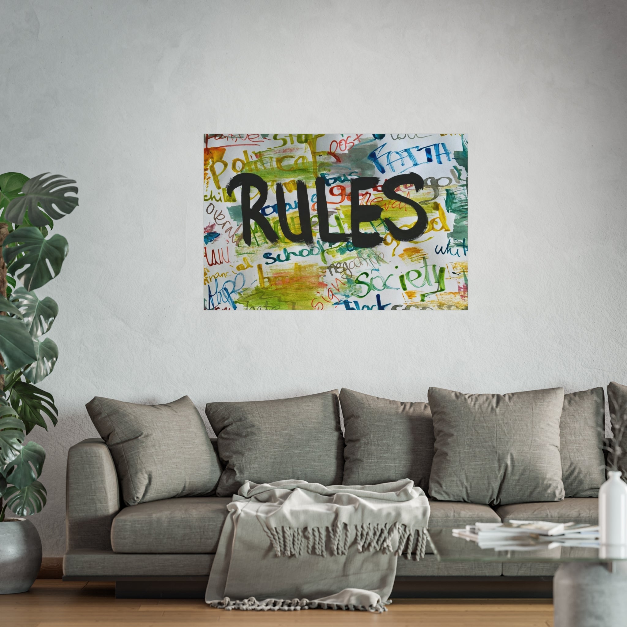 Colorful Fine Art Poster - "Rules" Wall Decor, Modern Home Art, Inspirational Print, Gallery Wall Art, Unique Gift