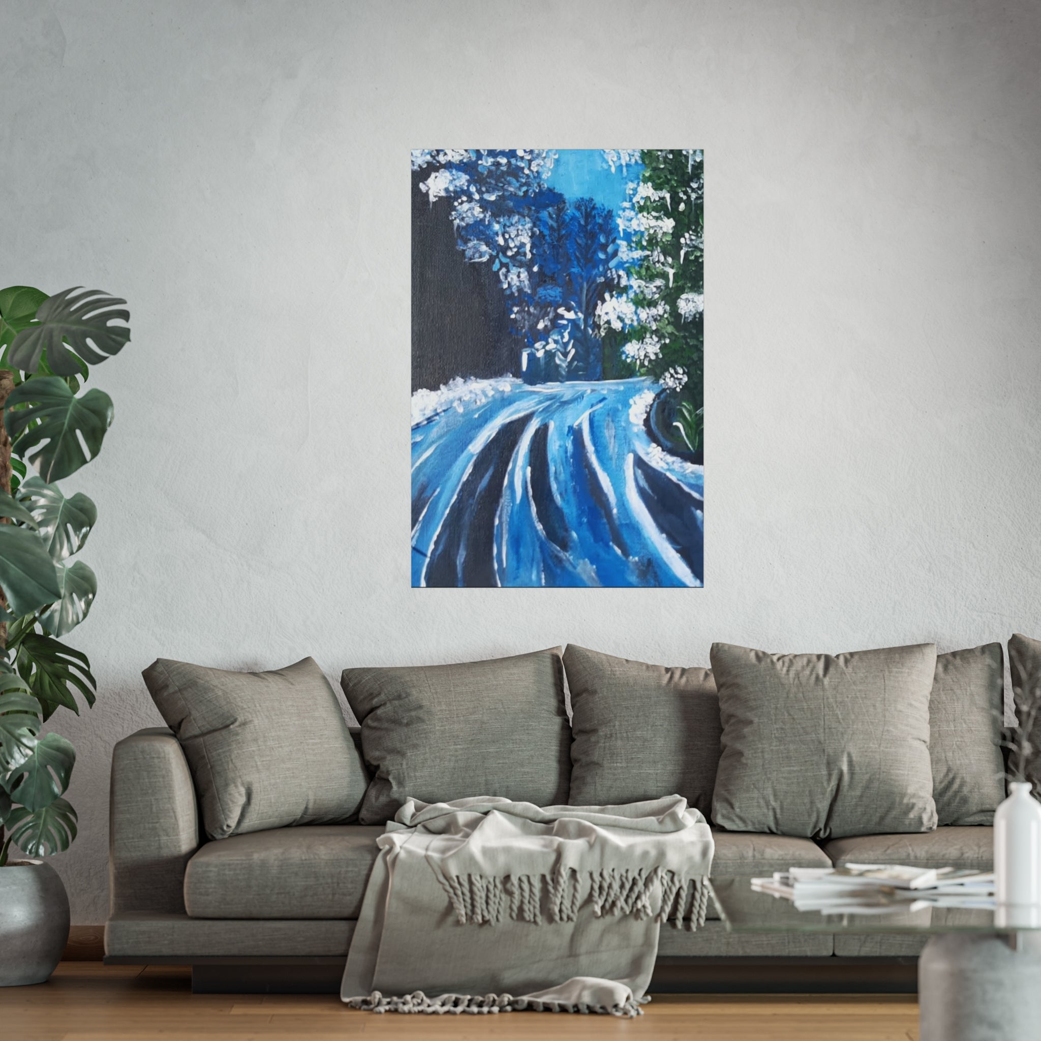 Serene Winter Landscape Art Print, Fine Art Poster, Wall Décor, Cozy Living Room, Gift for Art Lovers, Winter Home Decoration