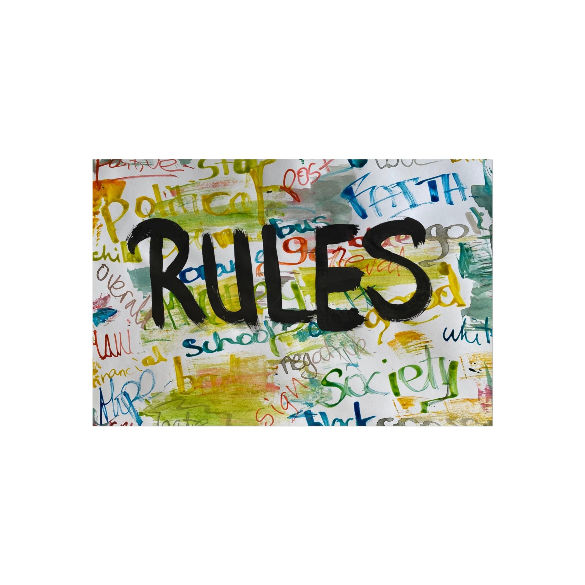 Colorful Fine Art Poster - "Rules" Wall Decor, Modern Home Art, Inspirational Print, Gallery Wall Art, Unique Gift