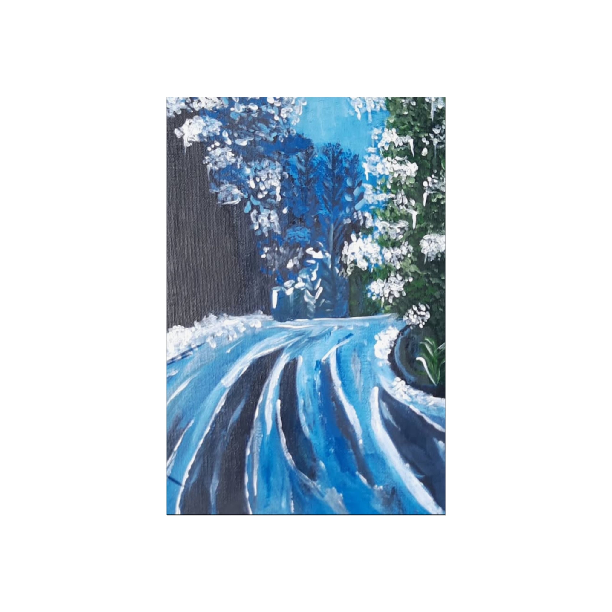 Serene Winter Landscape Art Print, Fine Art Poster, Wall Décor, Cozy Living Room, Gift for Art Lovers, Winter Home Decoration