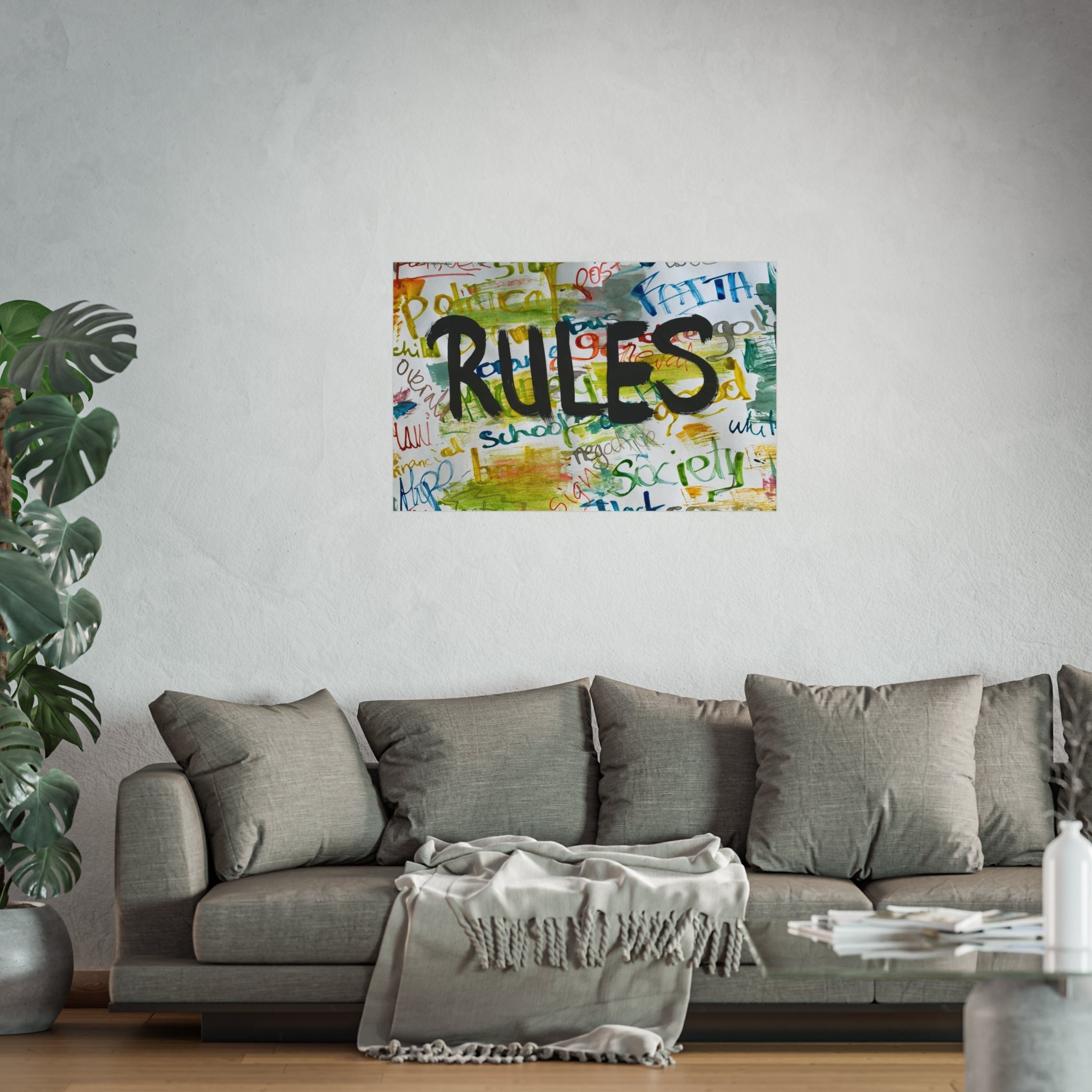 Colorful Fine Art Poster - "Rules" Wall Decor, Modern Home Art, Inspirational Print, Gallery Wall Art, Unique Gift