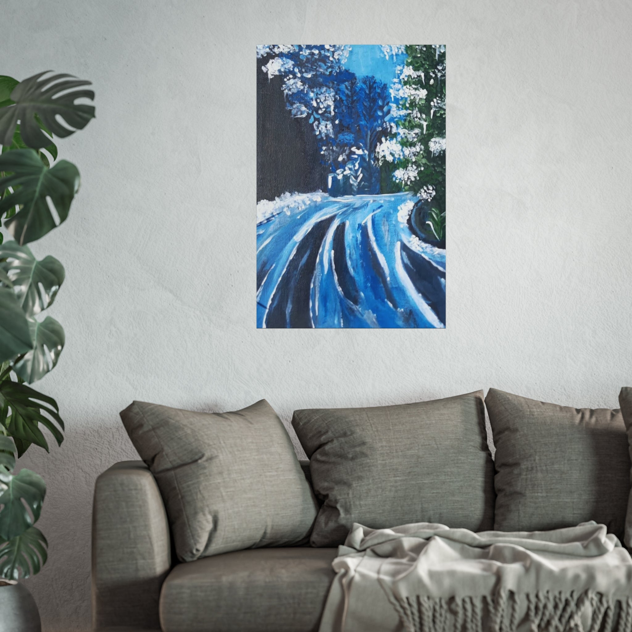 Serene Winter Landscape Art Print, Fine Art Poster, Wall Décor, Cozy Living Room, Gift for Art Lovers, Winter Home Decoration
