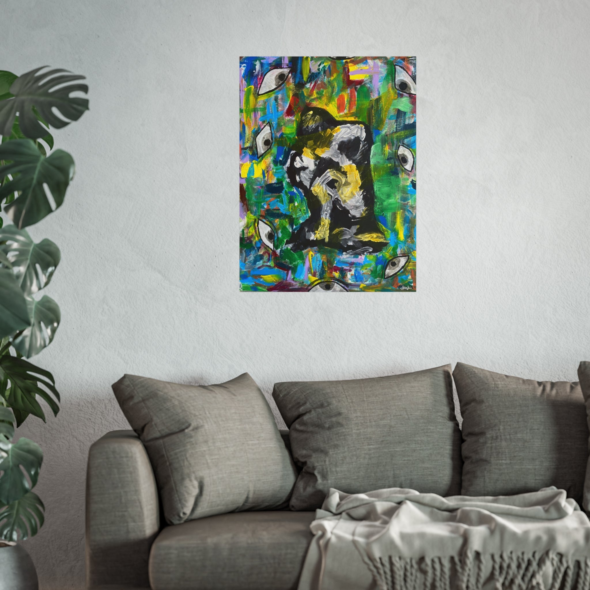 Vibrant Fine Art Poster for Home Decor, Abstract Wall Art, Colorful Artwork, Unique Gift for Art Lovers, Eye-catching Interior Accents