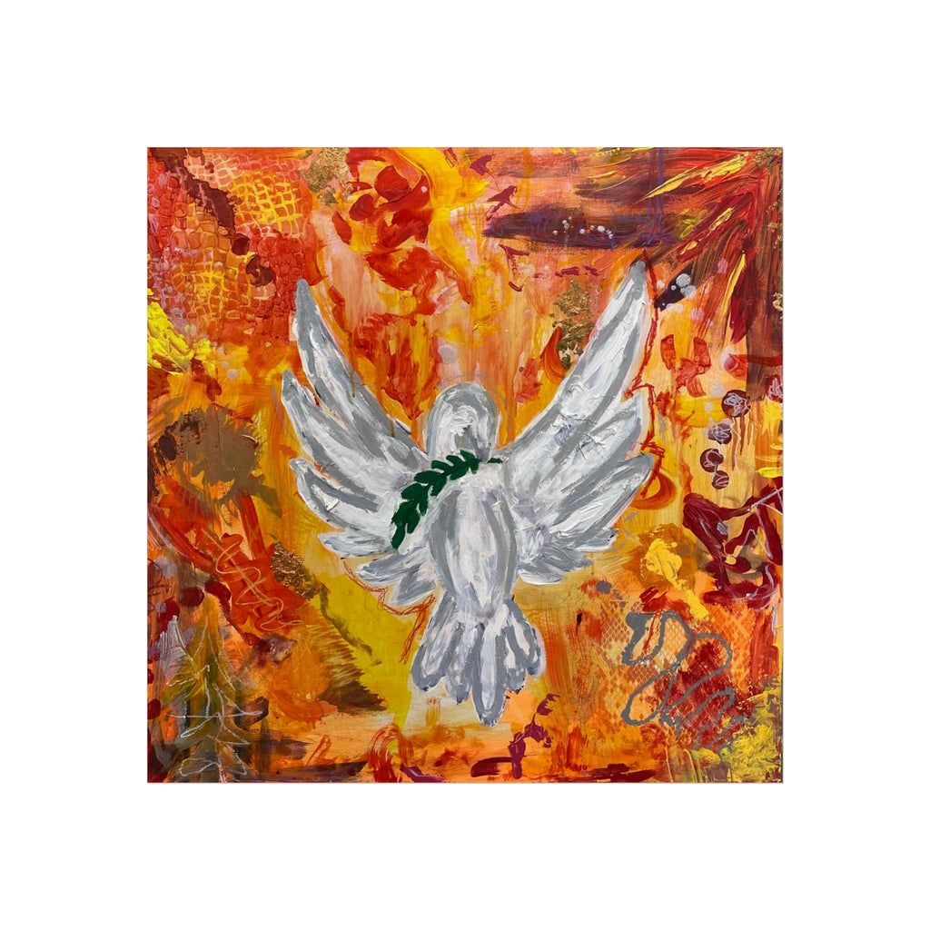 Inspirational Fine Art Poster - Peaceful Dove Artwork for Home Decor, Modern Wall Art, Gift for Her, Motivational Decor, Living Room