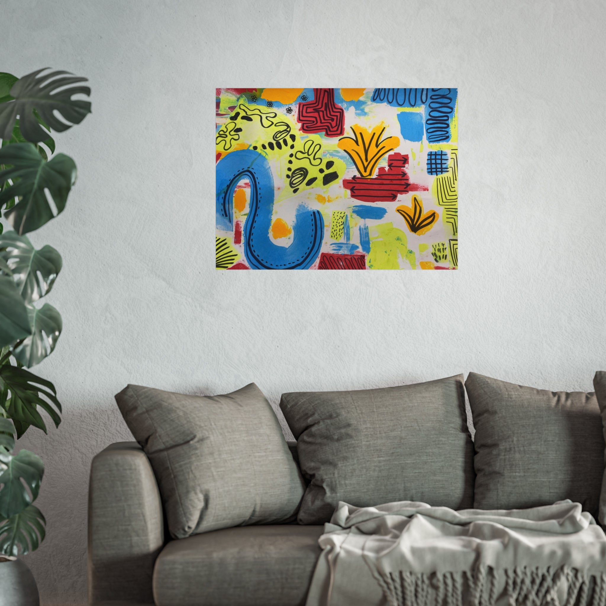 Vibrant Abstract Fine Art Posters - Colorful Wall Decor, Modern Home Art, Unique Gift, Living Room Artwork, Celebration Decor