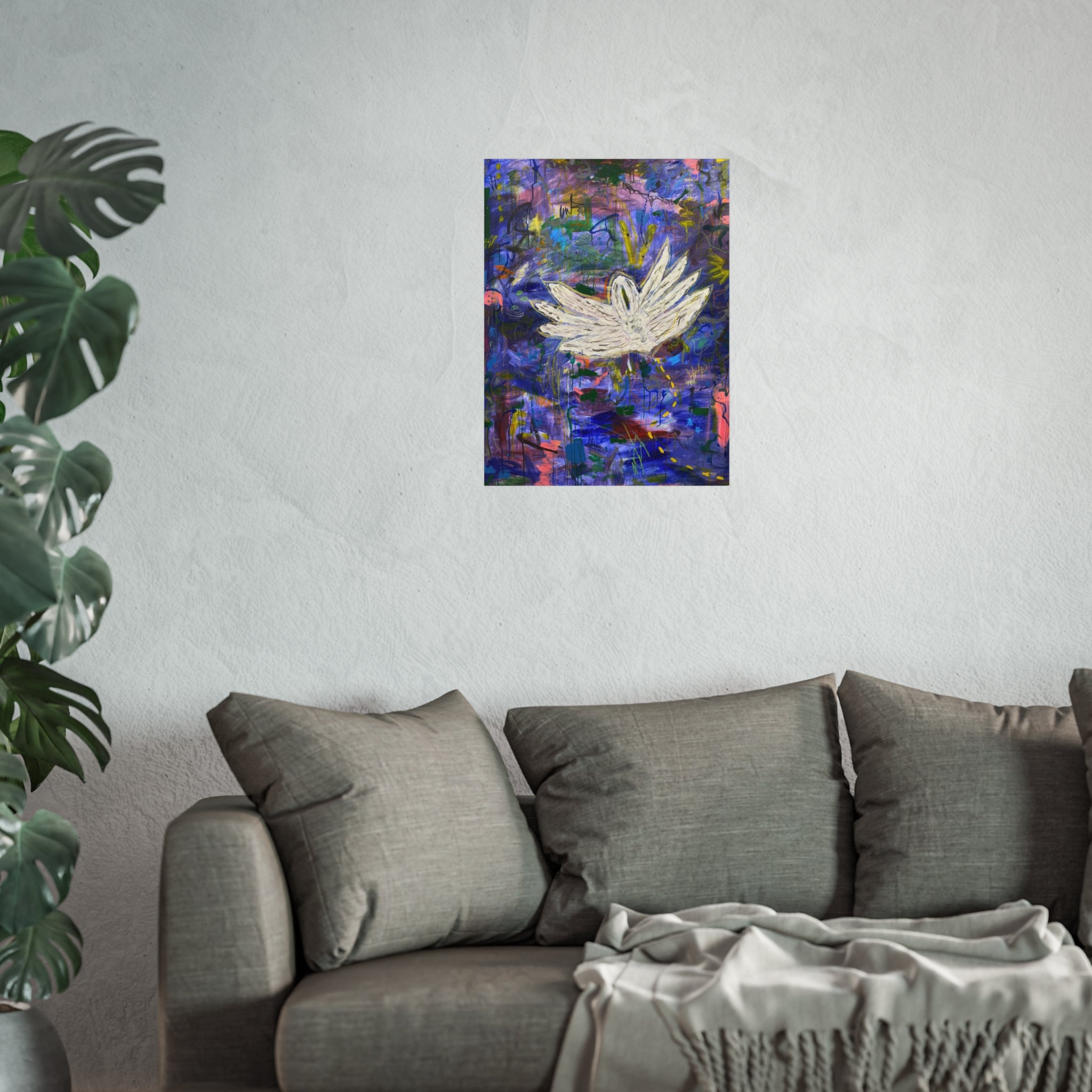 Elegant Swan Fine Art Poster, Abstract Wall Art, Home Decor, Colorful Prints, Unique Artwork for Living Room, Gift Idea