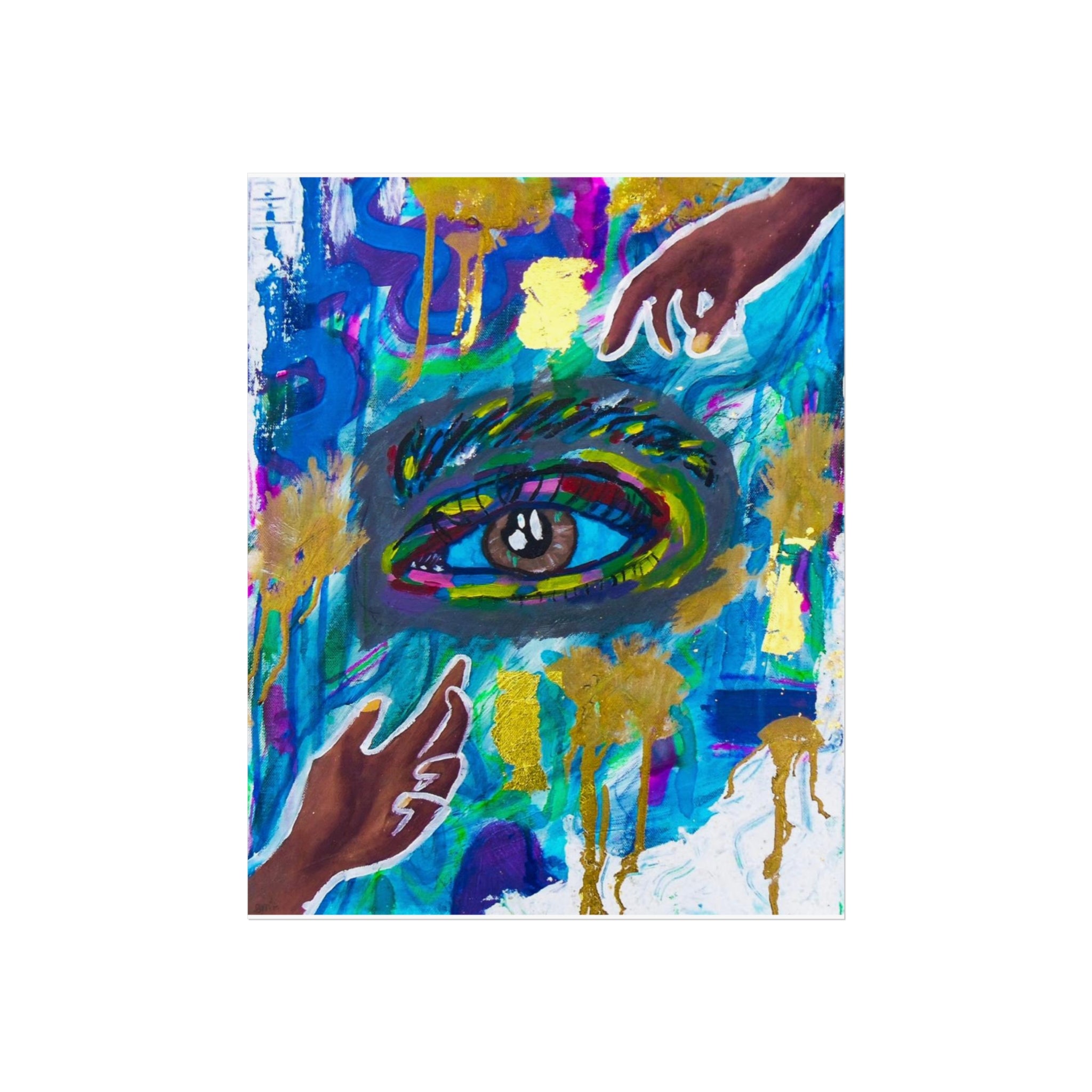 Artistic Eye Poster, Colorful Wall Art, Boho Home Decor, Unique Gift for Creatives, Inspirational Art Print
