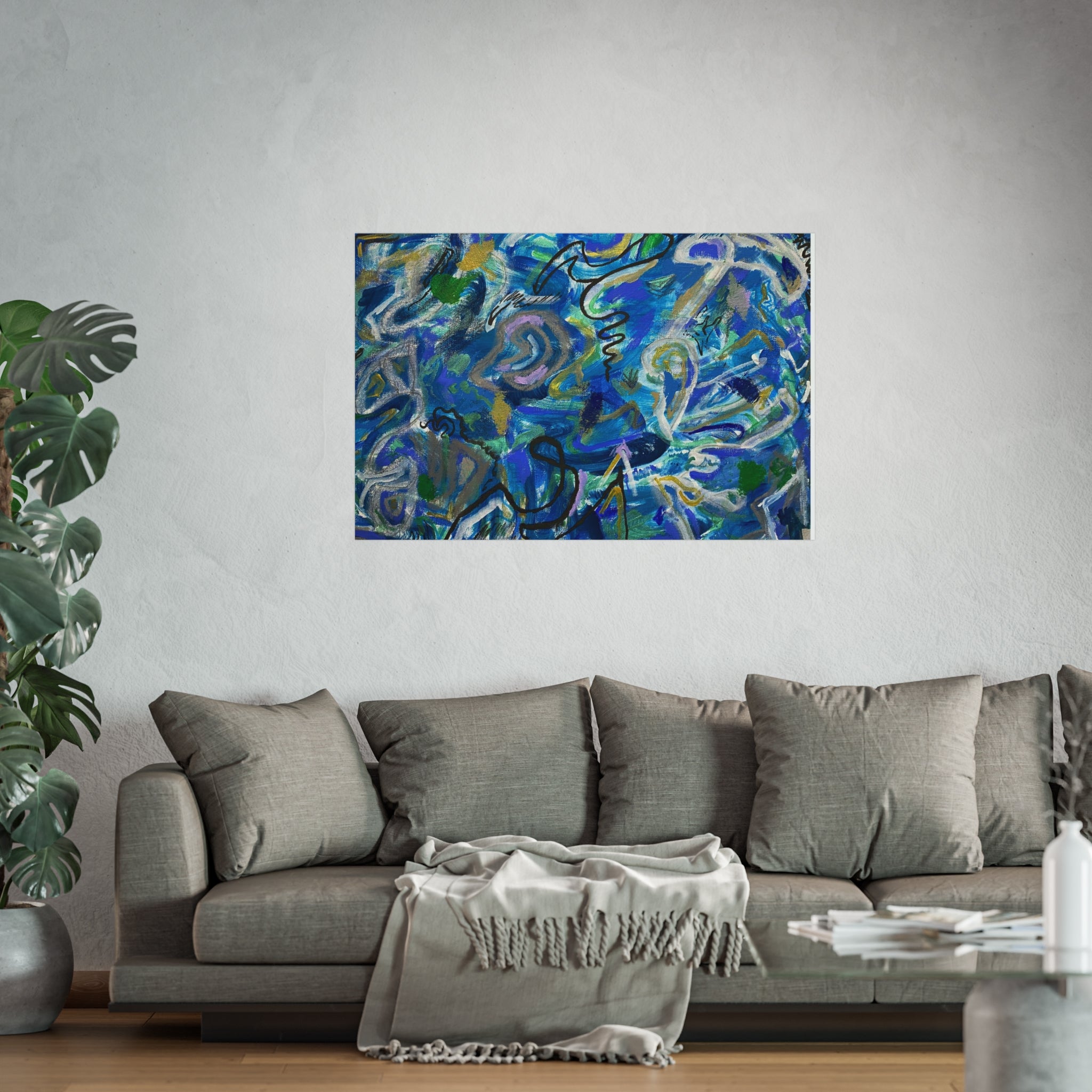 Abstract Blue Fine Art Posters, Wall Decor, Home Art Prints, Modern Living Room Decor, Unique Artwork for Gift Giving