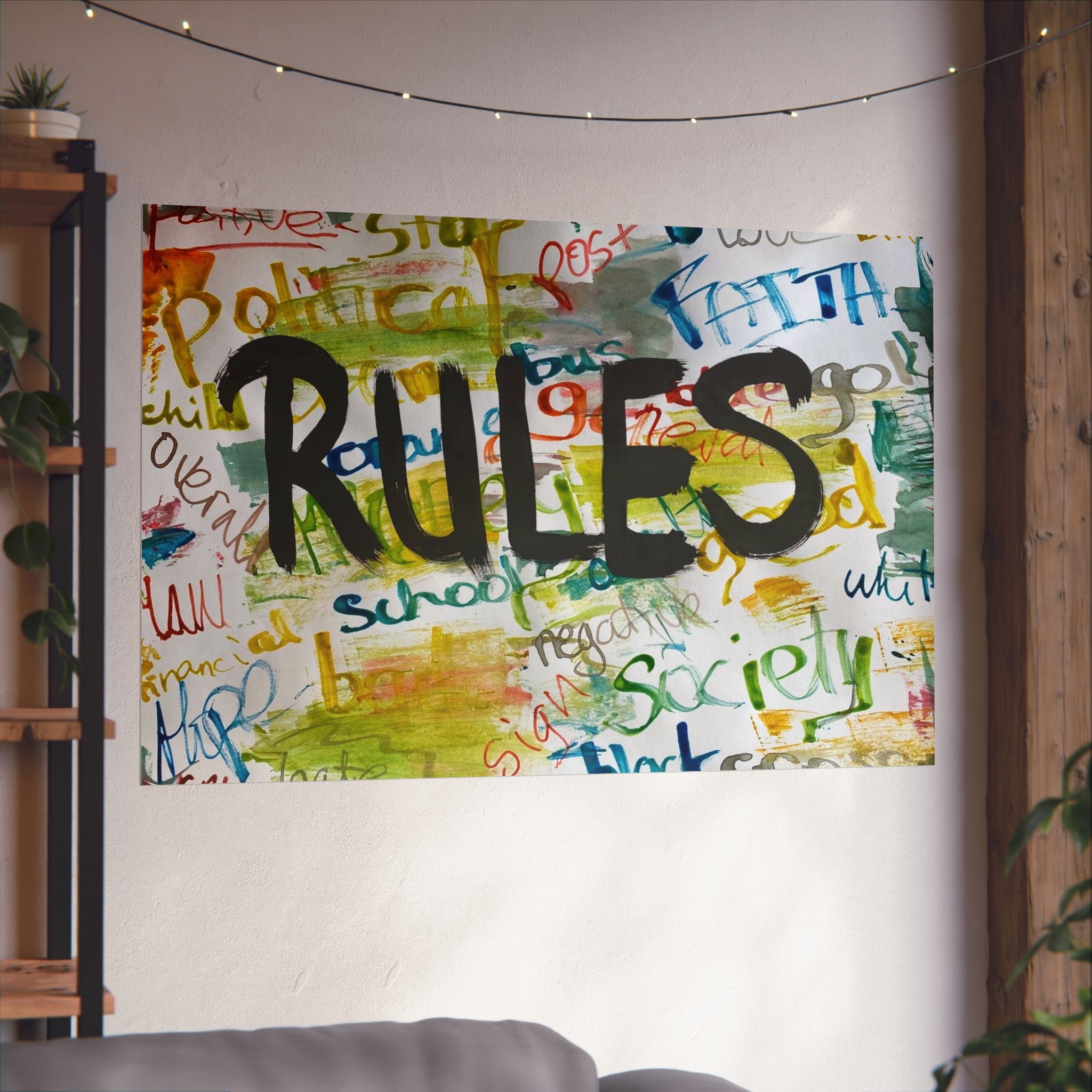 Colorful Fine Art Poster - "Rules" Wall Decor, Modern Home Art, Inspirational Print, Gallery Wall Art, Unique Gift