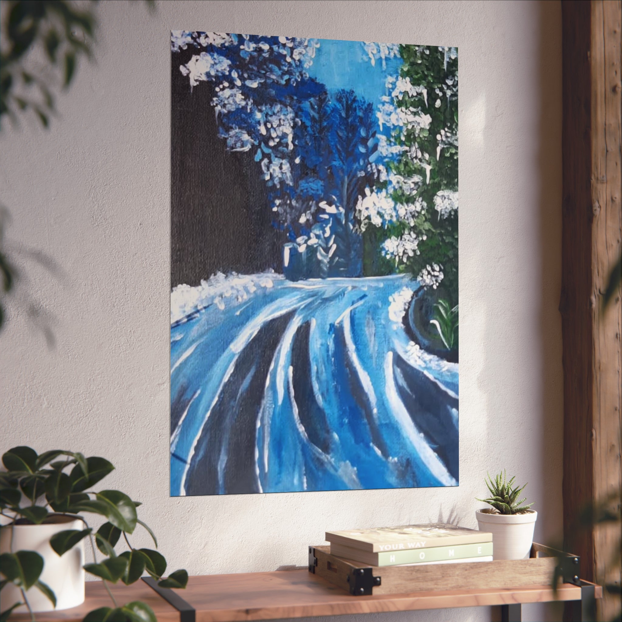 Serene Winter Landscape Art Print, Fine Art Poster, Wall Décor, Cozy Living Room, Gift for Art Lovers, Winter Home Decoration