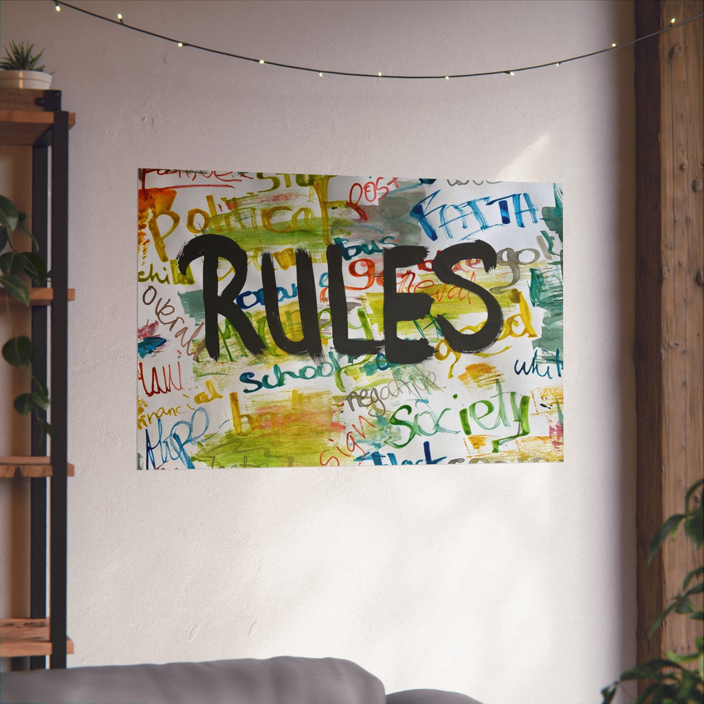 Colorful Fine Art Poster - "Rules" Wall Decor, Modern Home Art, Inspirational Print, Gallery Wall Art, Unique Gift