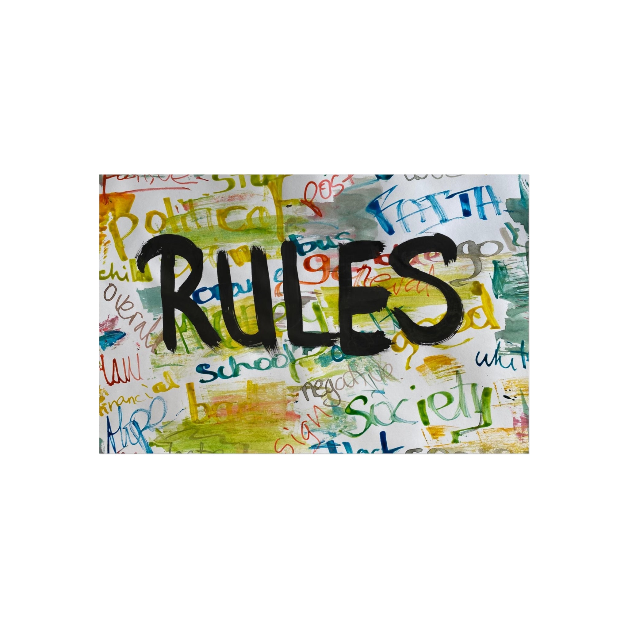 Colorful Fine Art Poster - "Rules" Wall Decor, Modern Home Art, Inspirational Print, Gallery Wall Art, Unique Gift