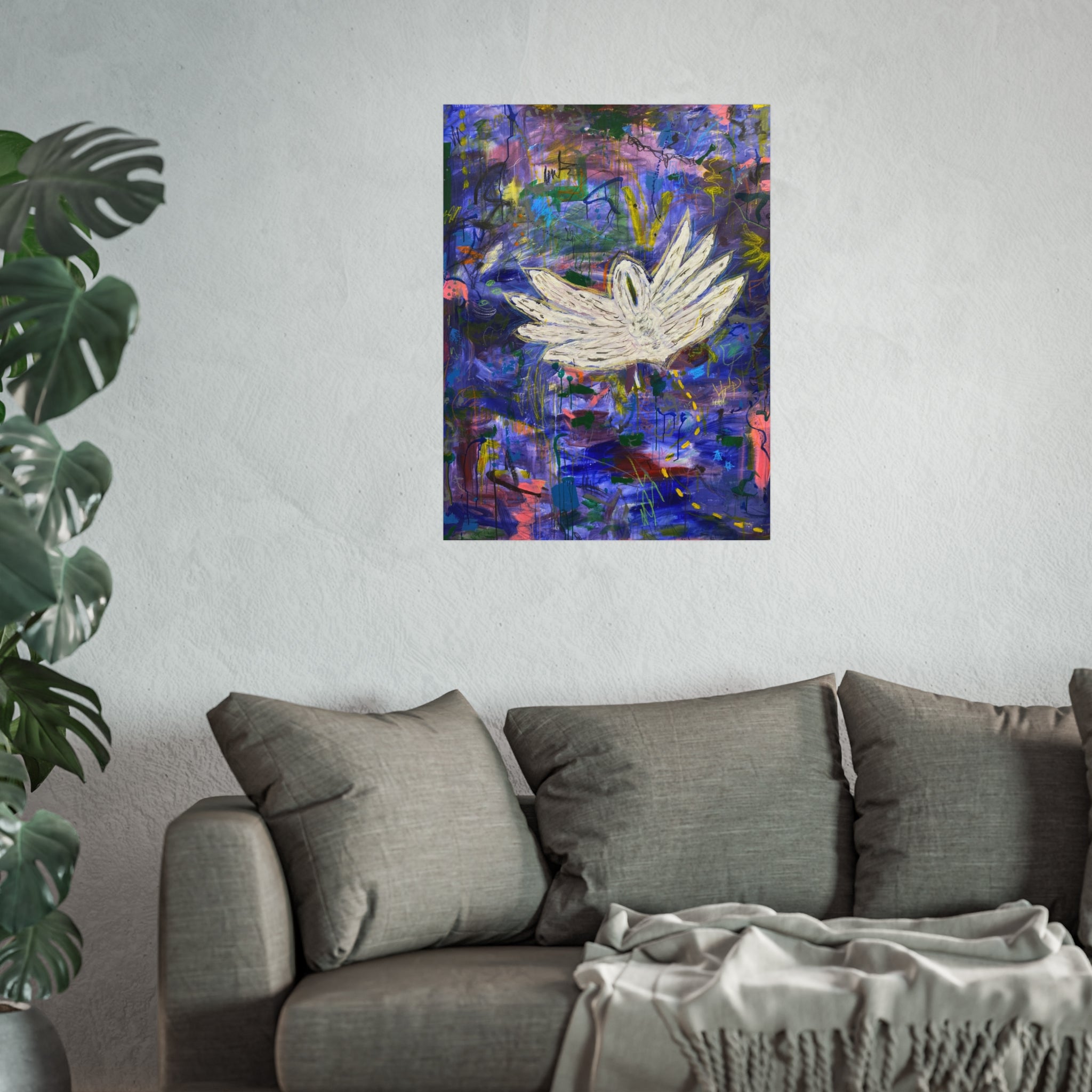 Elegant Swan Fine Art Poster, Abstract Wall Art, Home Decor, Colorful Prints, Unique Artwork for Living Room, Gift Idea